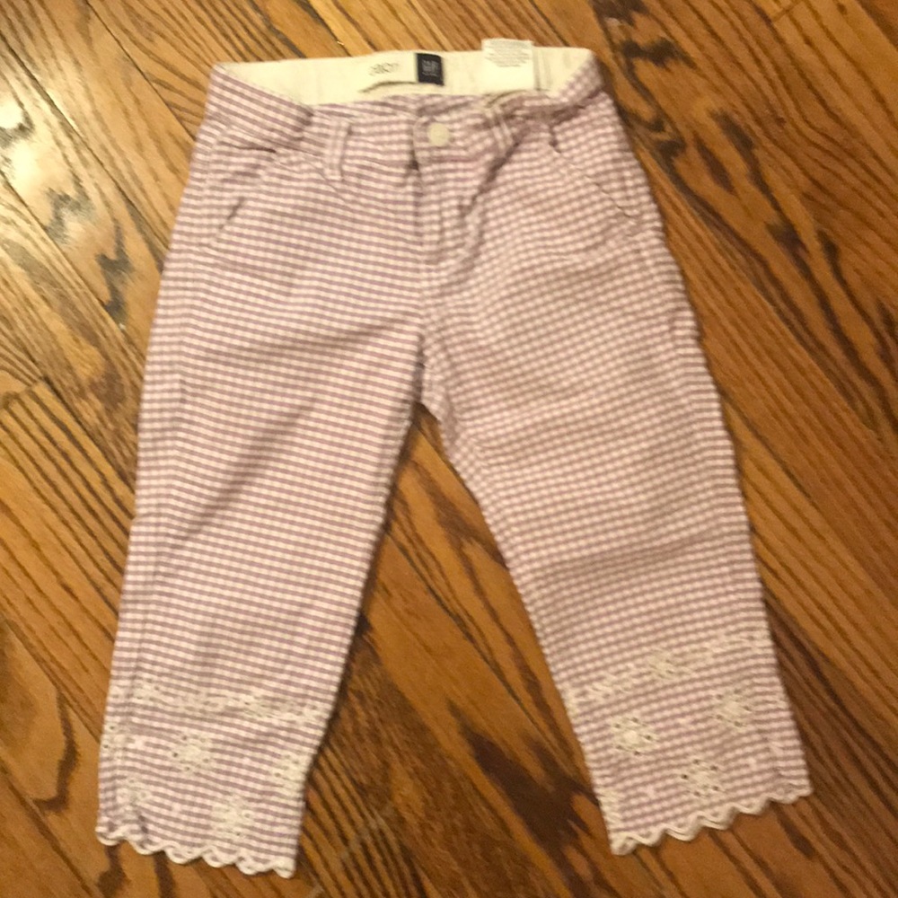gap purple and white pant size 6